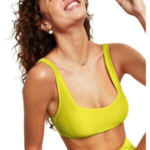 Salt & Cove Yellow Ribbed Bralette Bikini Swim Top S